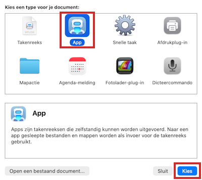 Automator instellen